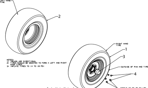 Wheels-Front Diagram and Parts List for 747EFI4X4 (37AM485D010)(2017) Cub Cadet Lawn Tractor Accessories